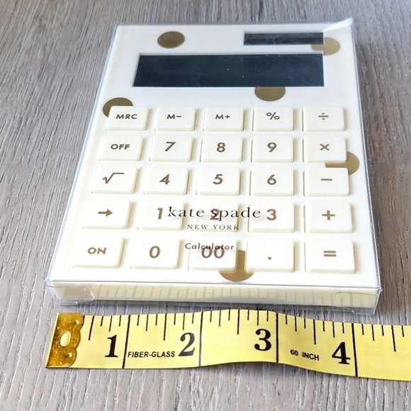 ♠️ Kate Spade New York solar office desk calculator. Gold Dot. New! - Picture 3 of 8